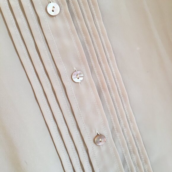 Renato Belestra Micro Crepe Bisque Pintuck Button Down Cufflink Dress Shirt - Picture 5 of 16